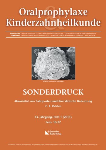 SONDERDRUCK Abrasivität von Zahnpasten und ihre klinische ...