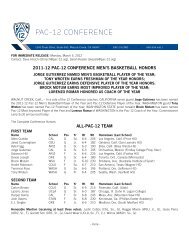 2011-12 Pac-12 Conference Men's Basketball Honors