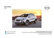 Tarifs et fiche technique Mokka - Opel