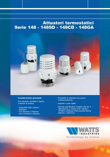 Attuatori termostatici Serie 148 - 148SD - 148CD ... - Watts Industries