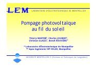 Pompage photovoltaÃ¯que au fil du soleil