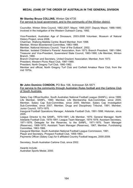 The Queen's Birthday 2009 Honours List - Governor-General of the ...