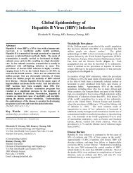 Global Epidemiology of Hepatitis B Virus (HBV) Infection