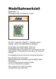 SGM - DA 2 Kurzanleitung - Modellbahnwerkstatt