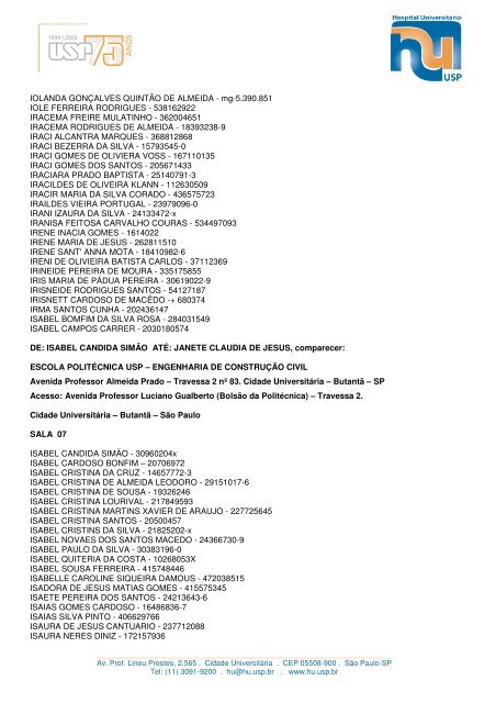 EDITAL HU 7/2012 CONVOCAÃƒÂ‡ÃƒÂƒO PARA A PROVA DE MÃƒÂšLTIPLA ...