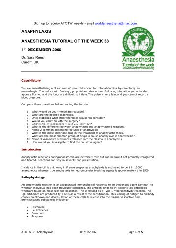 Anaphylaxis - aagbi