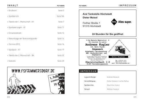 Schneiderei, Wäscherei, Teppiche dazu ... - FC Frimmersdorf