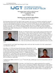 Nov 9th – IJGT at La Costa - International Junior Golf Tour
