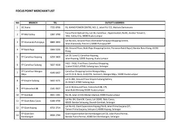 FOCUS POINT MERCHANT LIST - Maxis