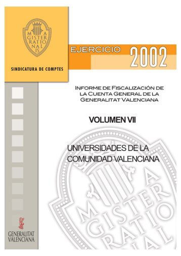 Volumen VII - La Sindicatura de Comptes - Generalitat Valenciana