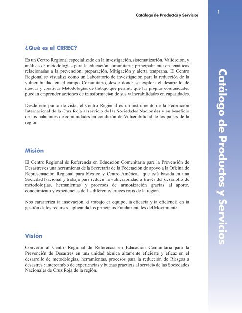 Catalogo_de_Servicio CRREC en Educacion Comunitaria para la ...