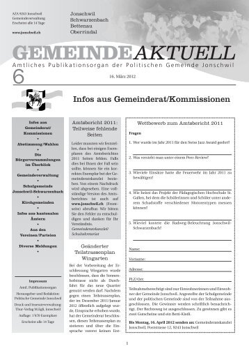 gemeindeaktuell - Gemeinde Jonschwil