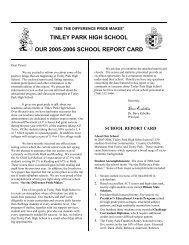 tinley park high school our 2005-2006 school report card
