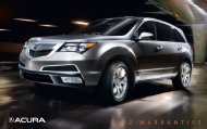 Warranty Booklet for 2012 TSX - Acura