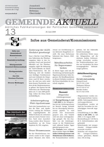 gemeindeaktuell - Gemeinde Jonschwil