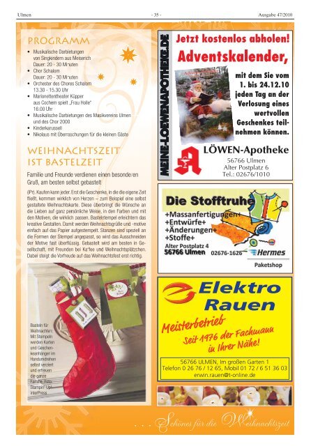 Ausgabe 47/2010 - Verbandsgemeinde Ulmen