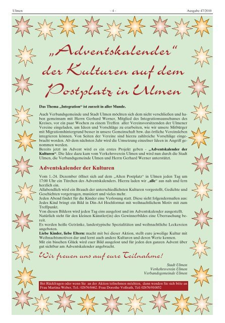 Ausgabe 47/2010 - Verbandsgemeinde Ulmen