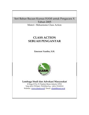 CLASS ACTION SEBUAH PENGANTAR - Elsam