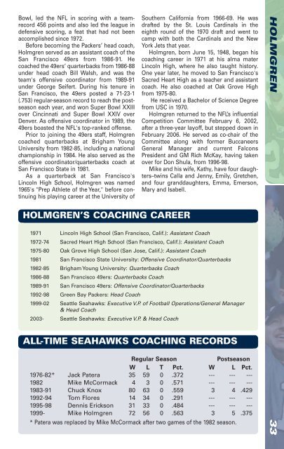 2007 MEDIA GUIDE - Seahawks Online Media Packet