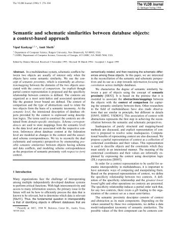 Semantic and schematic similarities between database objects: a ...