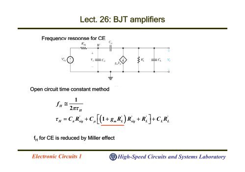 Lect.26: BJT amplifiers(1)