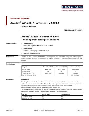 Araldite AV 5308 / Hardener HV 5309-1 - DanLube