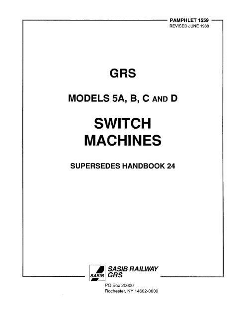 5 Letter Series Switch Machine (A,B,C,D) - Alstom