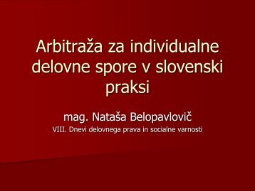 ArbitraÅ¾a za individualne delovne spore v slovenski praksi - Planet GV