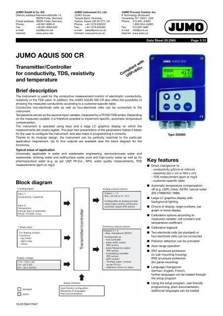 JUMO AQUIS 500 CR