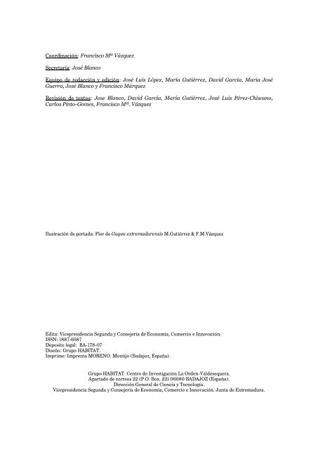 Folia Botanica Extremadurensis, vol. 5 (2011) - Biblioteca digital del ...