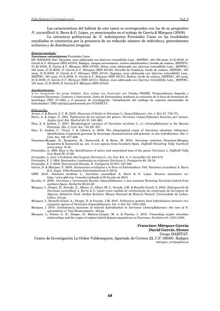Folia Botanica Extremadurensis, vol. 5 (2011) - Biblioteca digital del ...