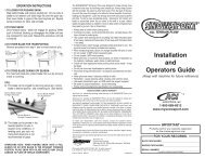 SnowSport ATV Snow Plow Owners Manual and ... - RealTruck.com