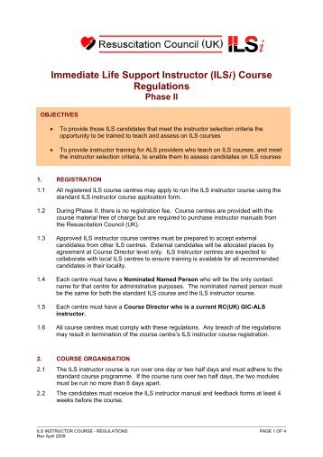 Course Regulations - Resuscitation Council (UK)