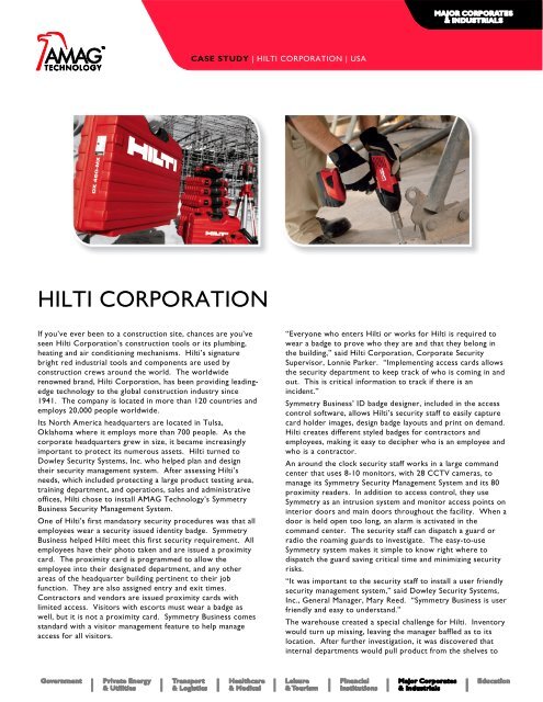 HILTI CORPORATION - AMAG