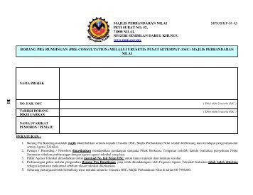 Borang Pra Rundingan - Majlis Perbandaran Nilai