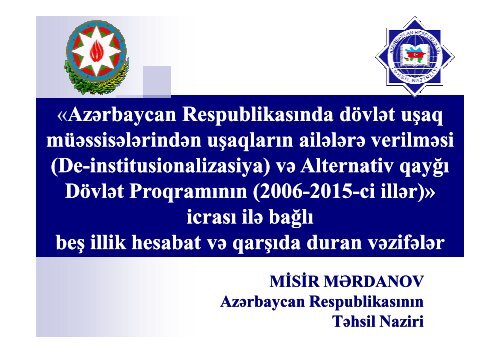 De-institusionalizasiya - TÉhsil Nazirliyi