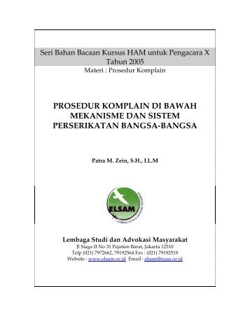 Prosedur komplain DI bawah mekanisme dan sistem ... - Elsam