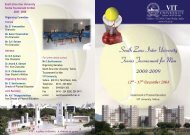 South Zone Inter University Tennis Tournament for ... - VIT University