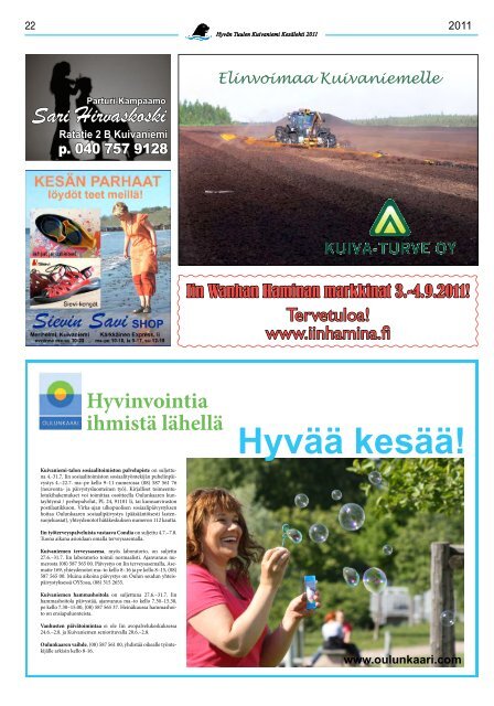 kuivaniemi kesÃ¤lehti 1 heinÃ¤kuu 8.7.2011 - PudasjÃ¤rvi-lehti ja VKK ...