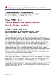 Soziale Aspekte der Psychoanalyse – Igor A. Caruso revisited