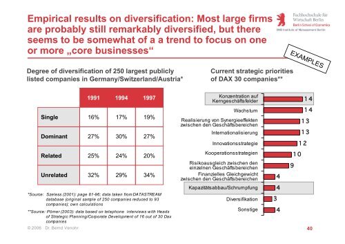 Corporate Strategy Diversification - Prof. Dr. Bernd Venohr