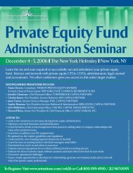 Private Equity Fund Administration Seminar - ALM Events