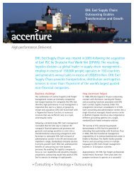 DHL Exel Supply Chain was created in 2005 following the - Accenture