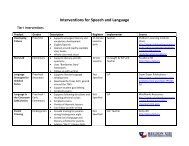 Interventions for Speech and Language