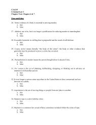 CJA219 Criminal Law I Chapter Test: Chapter 6 & 7 True and False ...