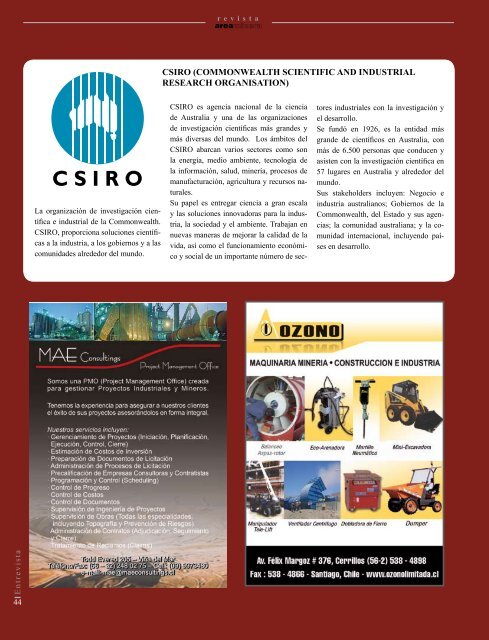 Representantes de Csiro en Chile - Areaminera