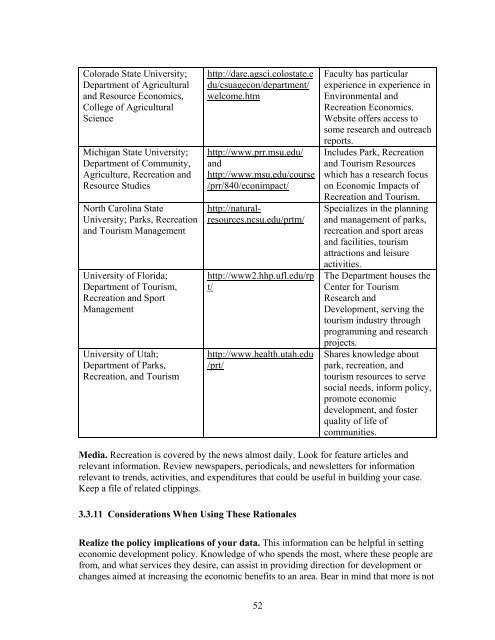 Economic Impacts of Parks, Rivers, Trails and Greenways