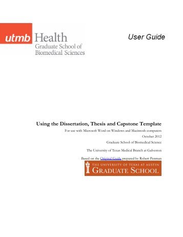 Using the Thesis and Dissertation Templates - The Graduate School ...