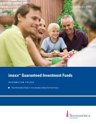 imaxxâ¢ Guaranteed Investment Funds - Transamerica Life Canada