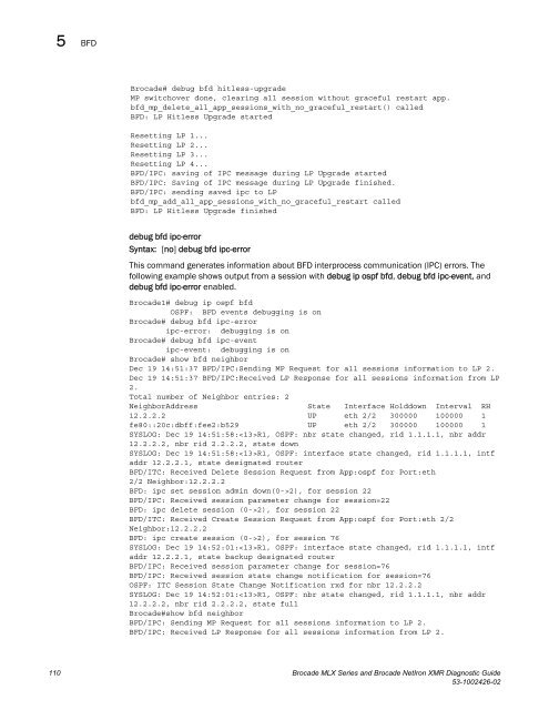 Brocade MLX Series and Brocade NetIron XMR Diagnostic Guide ...